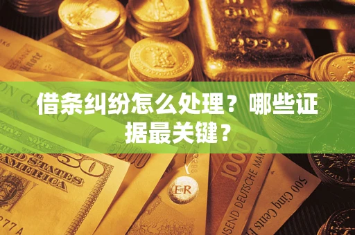 武汉借条纠纷怎么处理？哪些证据最关键？