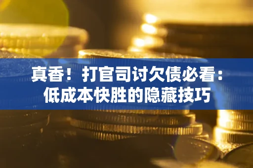 武汉真香！打官司讨欠债必看：低成本快胜的隐藏技巧
