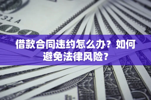 武汉借款合同违约怎么办？如何避免法律风险？