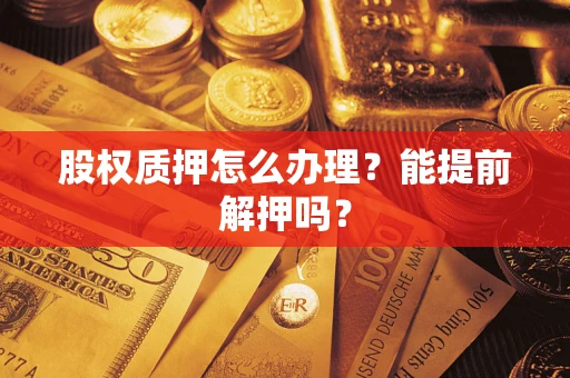 武汉股权质押怎么办理？能提前解押吗？
