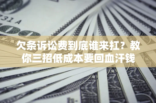 武汉欠条诉讼费到底谁来扛？教你三招低成本要回血汗钱